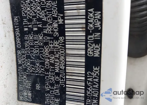 2008 Toyota 4Runner Sr5 V6 z USA, uszkodzony, nr VIN JTEZU14R68K007198